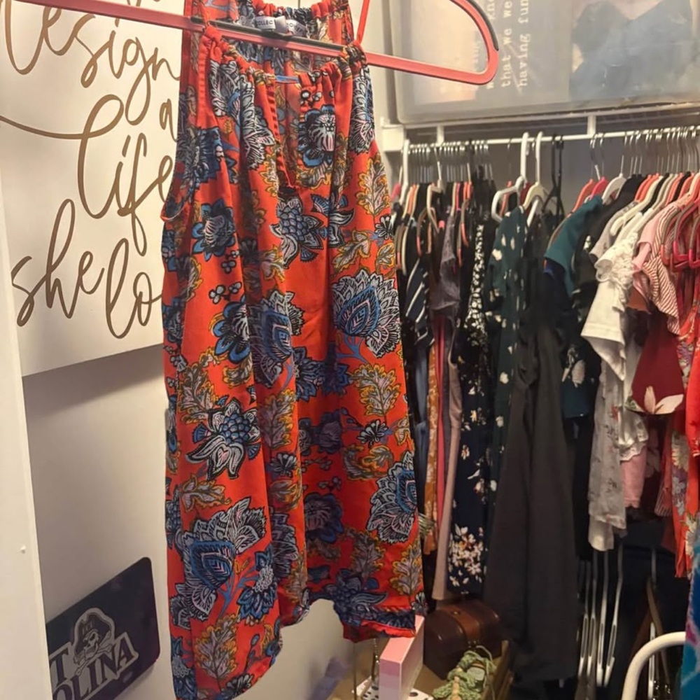 Collective Concepts Red and Blue Floral Dress